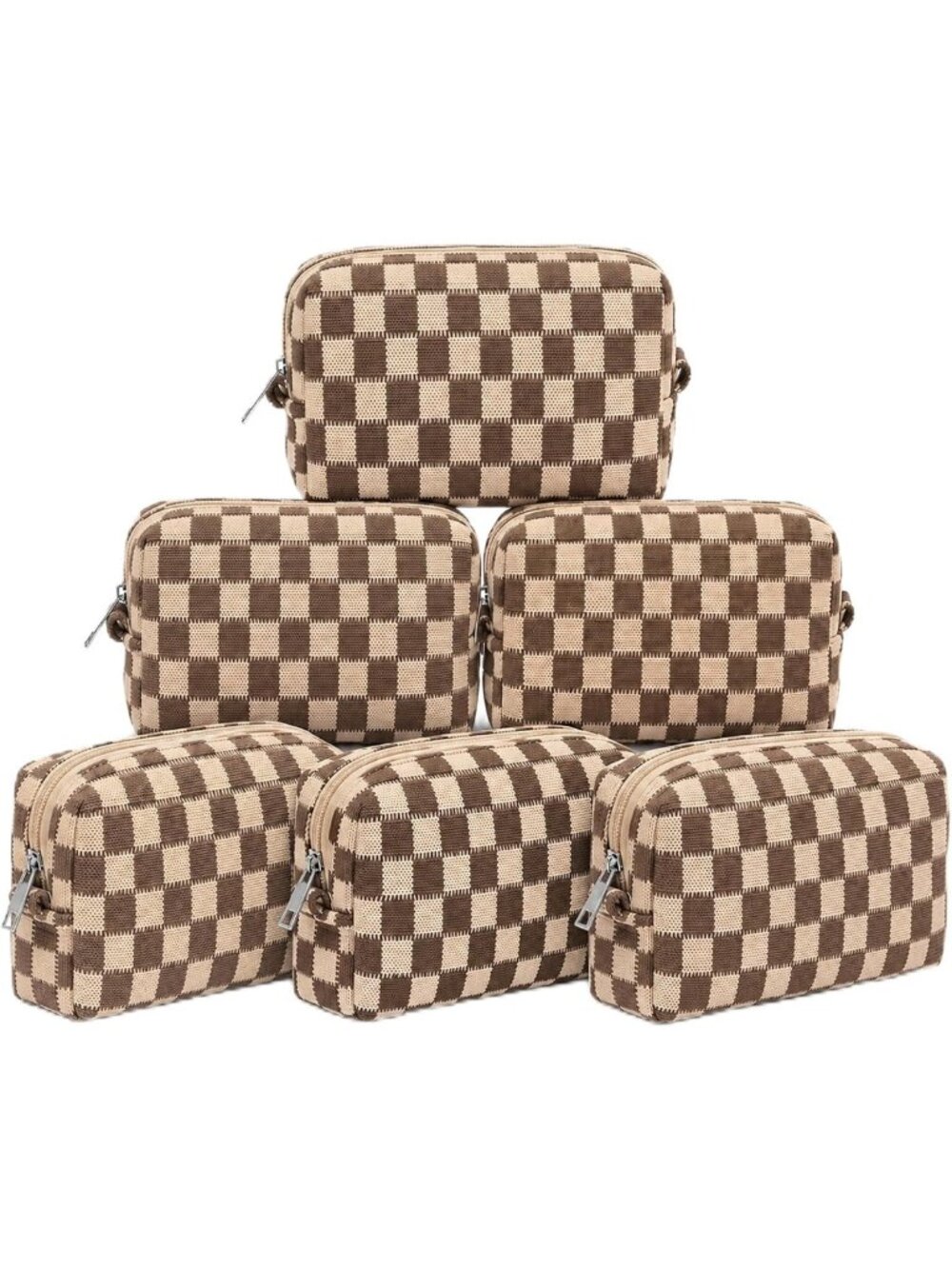 Checkered Makeup Bag | Preppy Cosmetic Pouch | Travel Toiletry Organizer | Cute